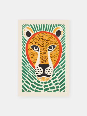 Folk Cheetah Poster