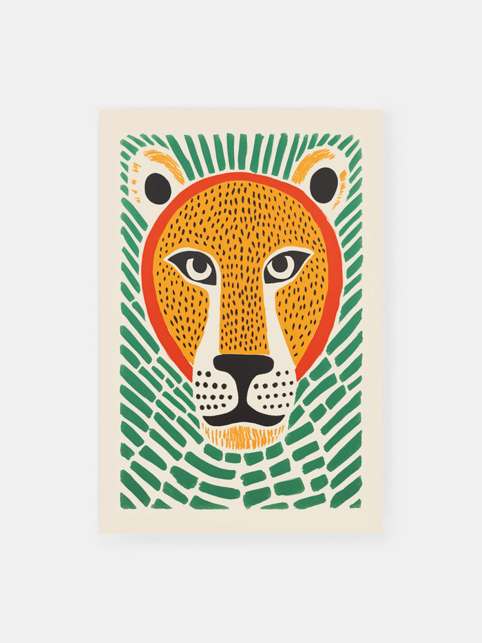 Folk Cheetah Poster