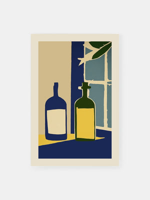 French Bottles Silhouette Poster