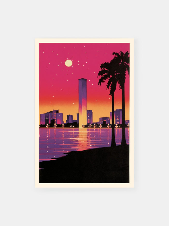 Futuristic Beach Cityscape Poster