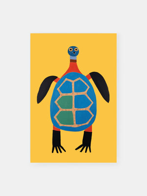 Geometric Turtle Painting Poster