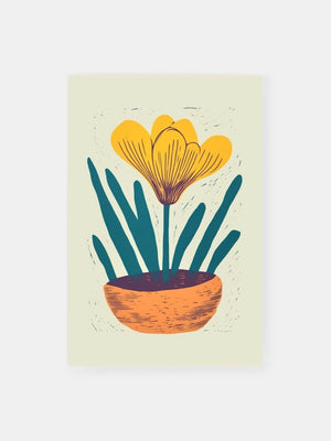 Golden Bloom Pot Poster
