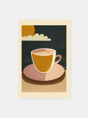 Golden Coffee Cup Poster