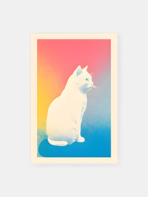 Gradient Retro Cat Poster