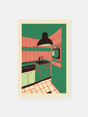 Green And Red Kitchen Poster