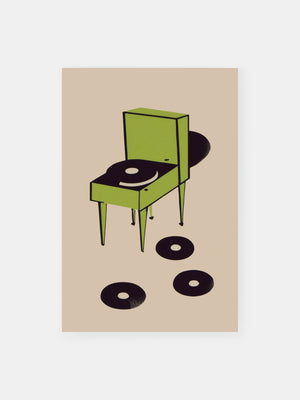Green Vinyl Turntable Poster