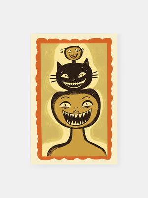 Halloween Feline Friends Poster