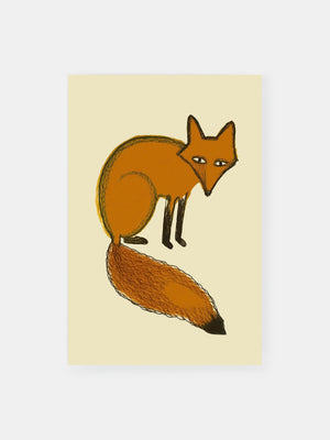 Hand Drawn Orange Fox Poster