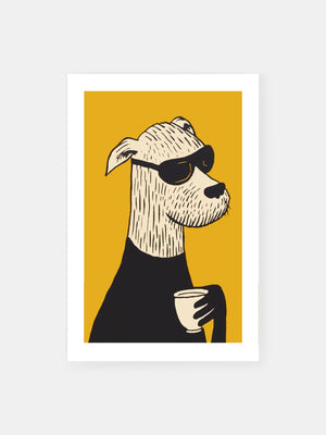 Hip Coffee Dog Poster