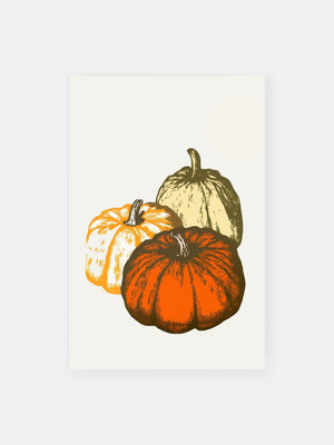 Vintage Pumpkin Trio Poster
