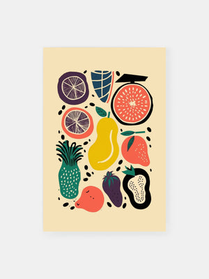 Colorful Fruit Set Poster