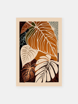 Earthy Leaves Poster
