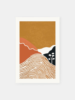 Abstract Warm Mountains Poster