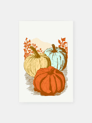 Pastel Pumpkin Harvest Poster