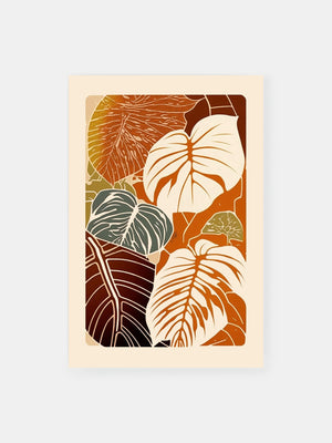 Earthy Colored Palms Poster