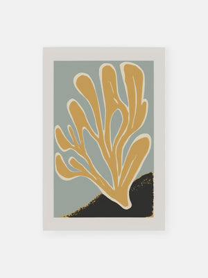 Golden Oceanic Coral Poster
