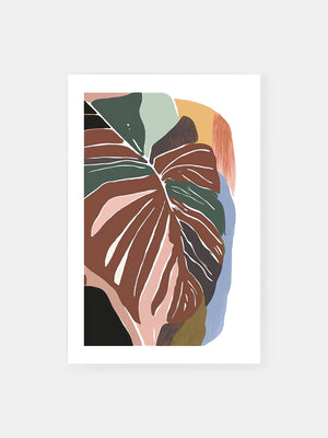 Abstract Colorful Leaf Poster