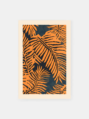 Mysterious Jungle Palm Leaves Poster