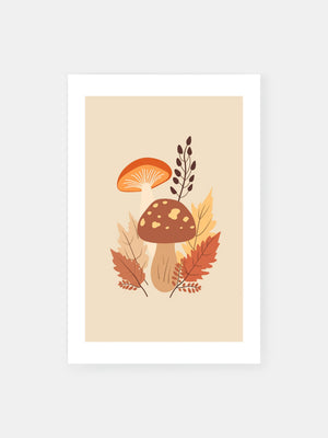 Mushroom Autumn Composition Poster