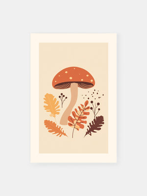 Earthy Autumnal Mushroom Poster