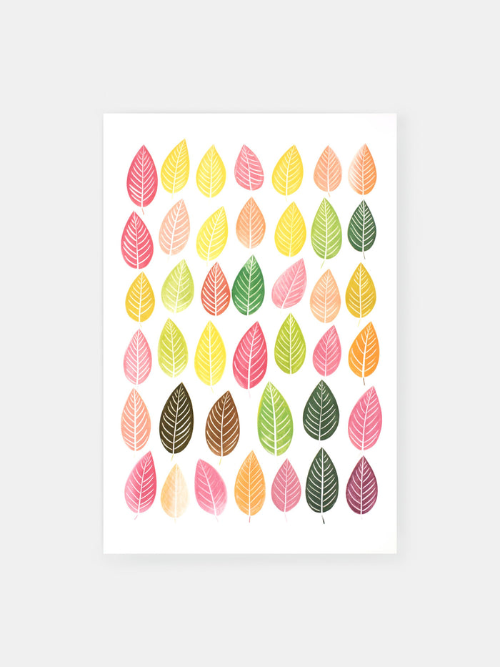 Colorful Leaves Print Poster