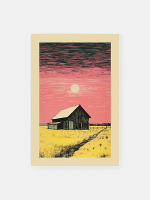 Cottage Barn Sunrise Poster