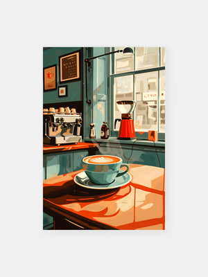 Modern Coffee Bar Latte Poster