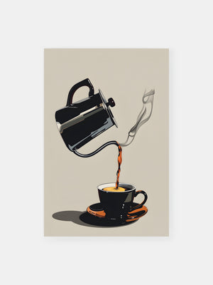 Espresso Drink Coffee Pouring Poster