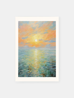 Impressionist Ocean Sunset Poster