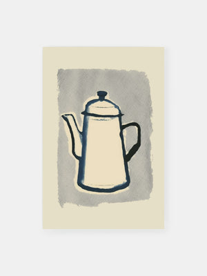 Indigo Coffee Pot Poster