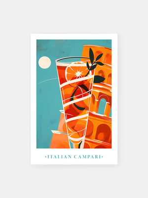 Italian Drink Campari Aesthetic Poster