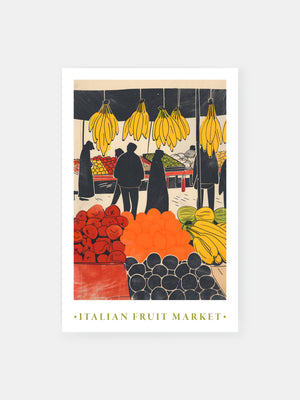Italian Fruit Market Retro Poster