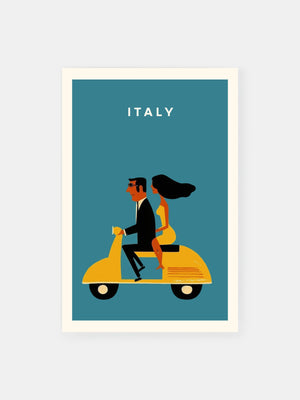 Italian Vespa Romance Poster