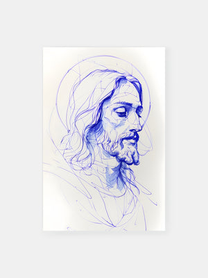 Jesus Christ Line Art Minimalistic Poster