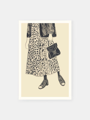 Lady in Floral Dress Poster