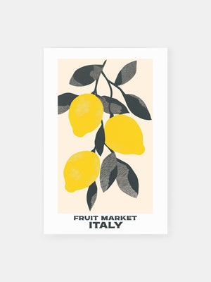 Lemon Fruit Market Italy Poster