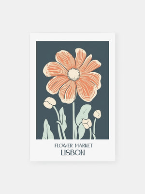Lisbon Market Blooms Poster