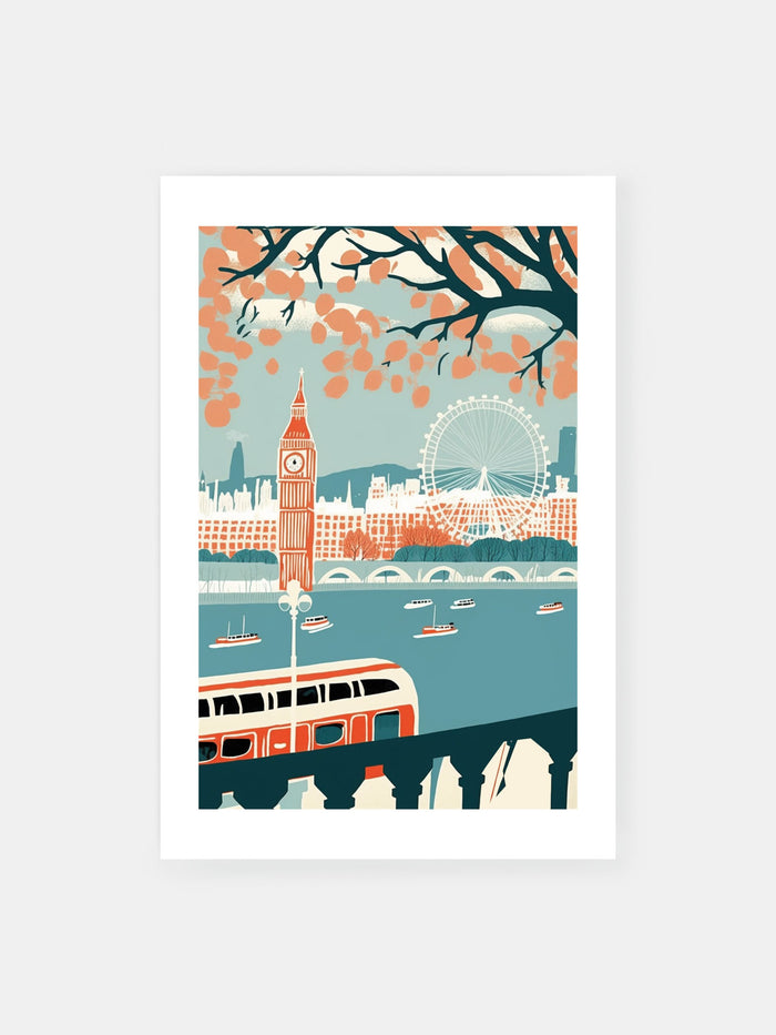 London's Big Ben River View Poster