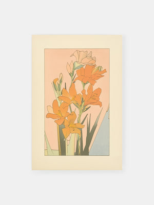 Luminous Orange Bloom Poster
