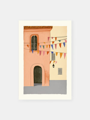 Mediterranean Festive Town Poster
