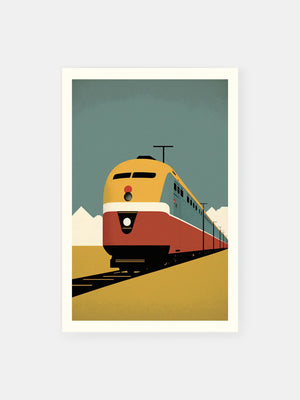 Mid-Century Desert Train Poster