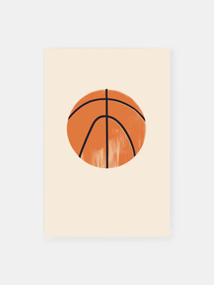 Minimal Orange Basketball Art Poster