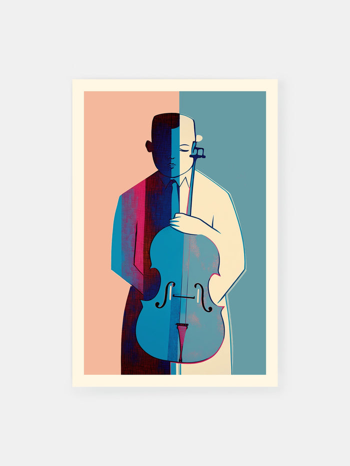 Minimalist Cello Musician Poster
