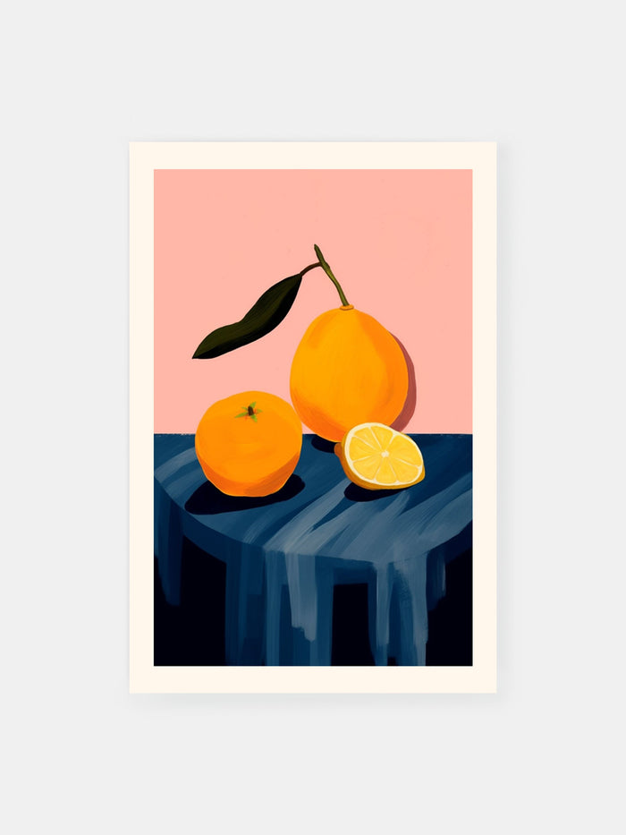 Minimalist Citrus Still Life Poster