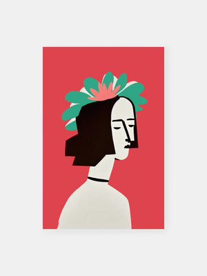 Minimalist Diva with Flowers Poster