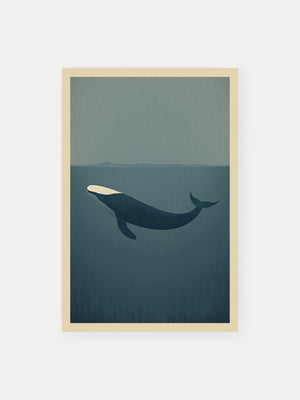 Minimalistic Dark Blue Whale Poster