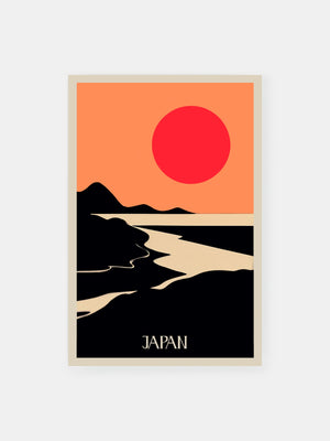 Minimalistic Sunset In Japan Poster