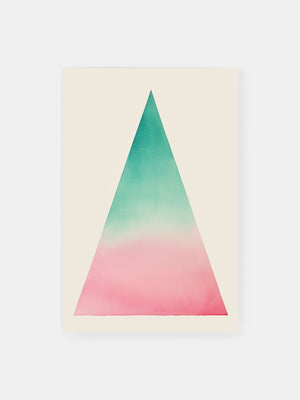 Minimalistic Tri-Color Triangles Poster