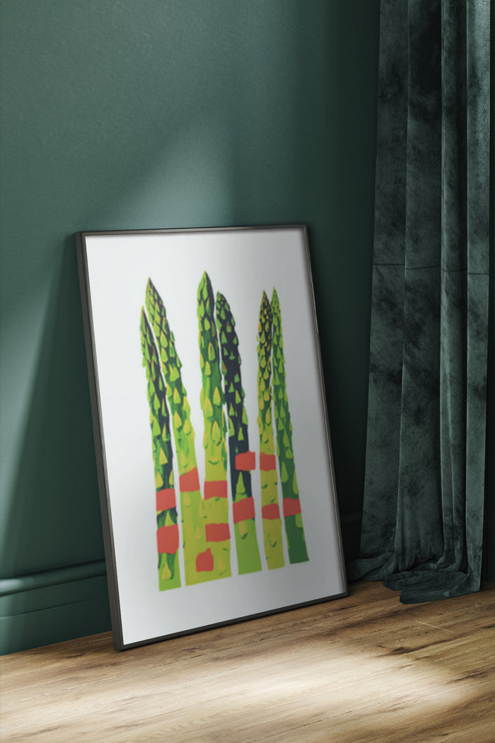 Contemporary Art Print of Asparagus Stalks in a Stylish Room