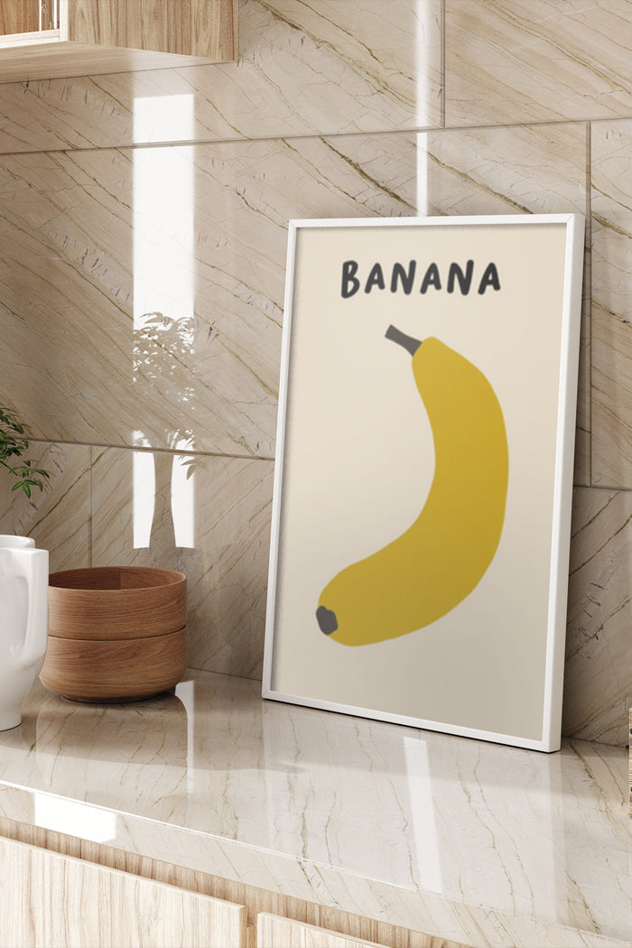 Minimalist Banana Poster Art in Stylish Home Decor